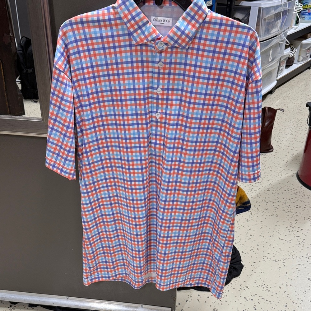 Collars and Co Vibrant Checkered Polo
